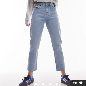 Topshop mid rise ankle straight jeans